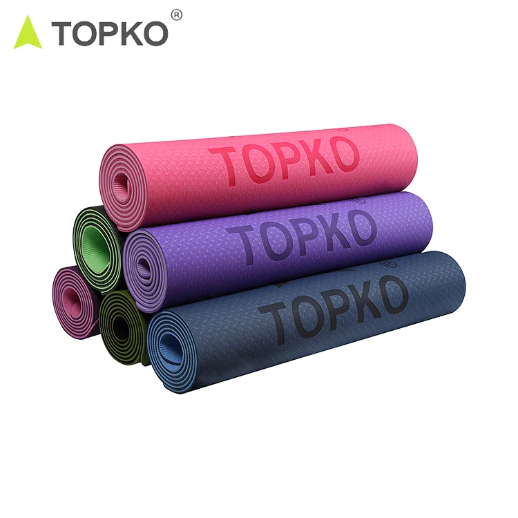  Нескользящий Водонепроницаемый двухцветный Коврик для йоги TOPKO с принтом на