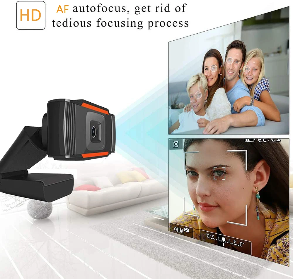 1080P HD Webcam,  Focus Face Camera with Dual Microphone for PC, Laptops, Desktop and Gaming,Computer