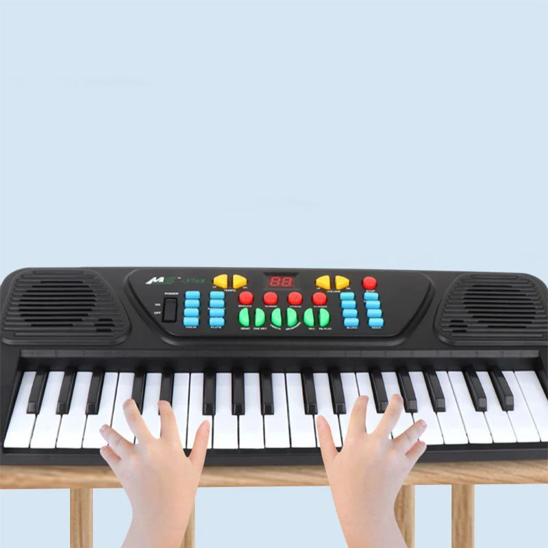 37-key Charging Musical Learning Toy Electric Keyboard Piano with Mic Toys for Kid