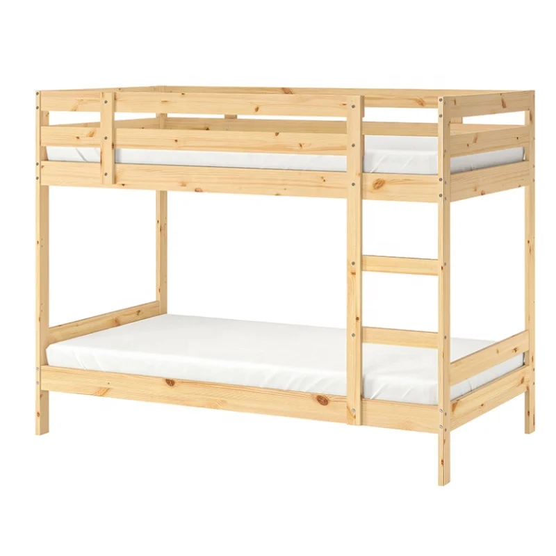 Wholesale Dorm Bunk Bed with Ladder Wooden Bunk Beds Frame Twin Size Kids Bunk Beds