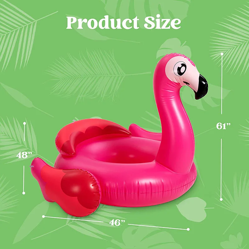 OEM/ ODM Inflatable Flamingo Tube, Fun Beach Float, Swim Party Toys, Summer Pool Raft Lounge for Adults & Kids, with Head Rest