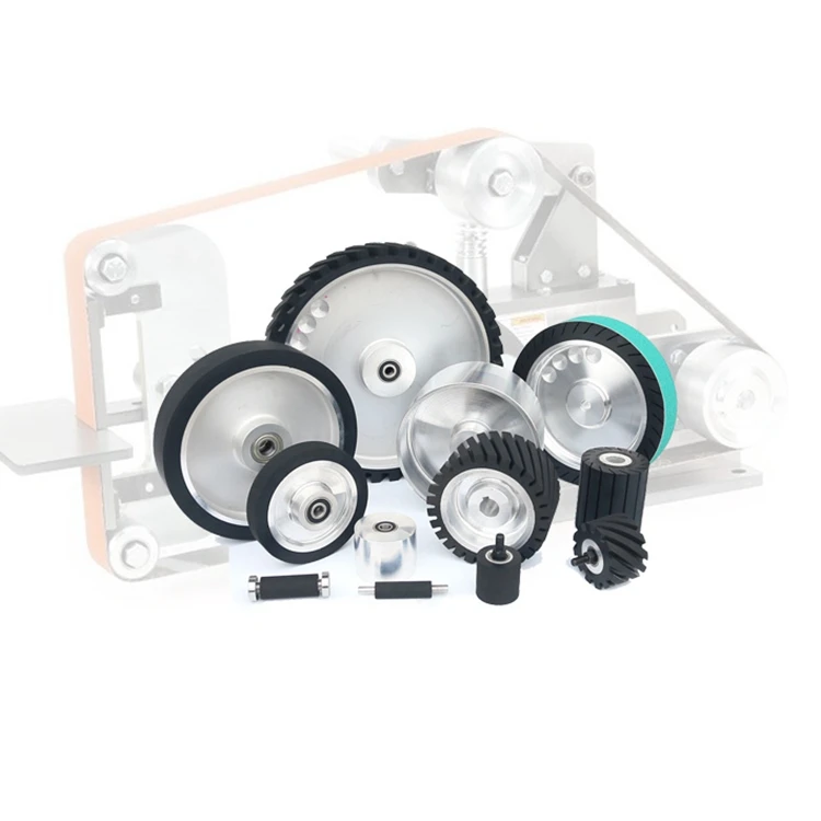 Fully Aluminum Wheel 4 in 1 Set Belt Knife Grinder Wheels Drive Tracking Idler