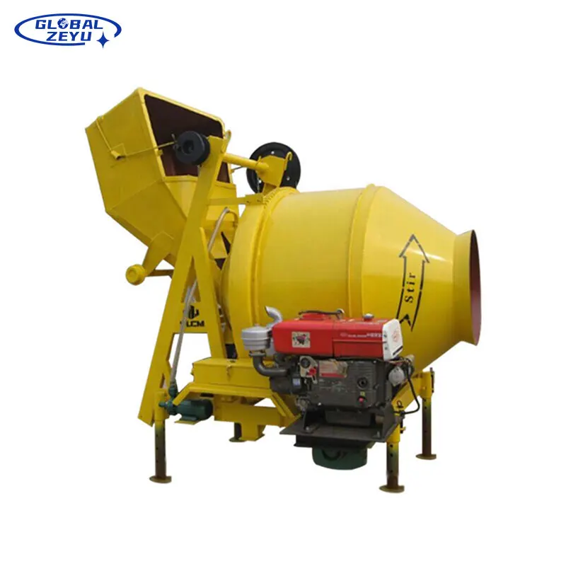 Factory Direct Supply 500L Construction Site Mortar Fully Automatic Tipping Bucket Crawling Bucket Cement Drum Mixer