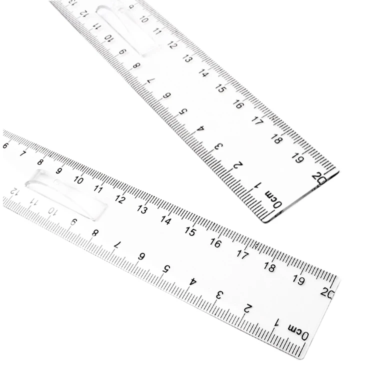 Прозрачная пластиковая линейка для рекламных подарков 30 см