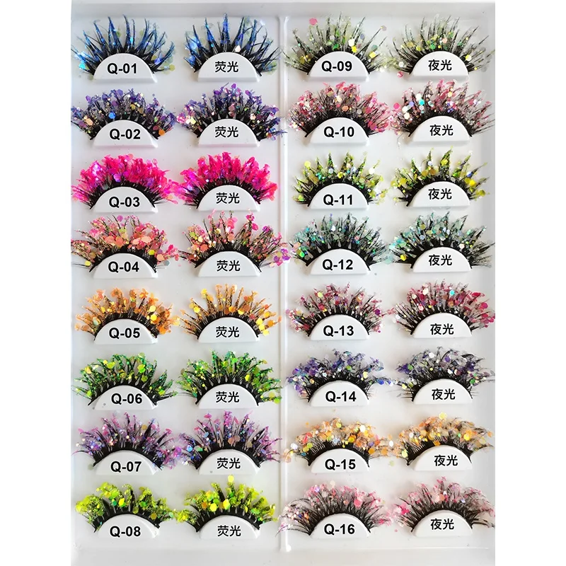 Bobohoo оптовая продажа красочных ресниц 3d норковые ресницы пушистые норковые ресницы для девочек и женщин украшение для глаз