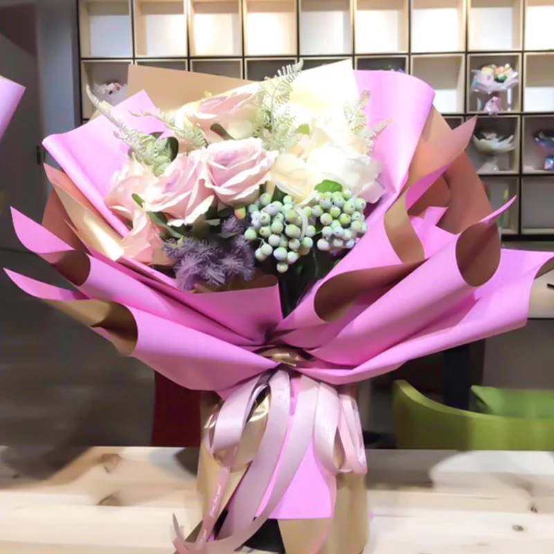 2024 New Solid Colored Eurasian Floral Wrapping Paper for Decorating Flowers Bouquets and Gifts Flower Display Stand In Shop