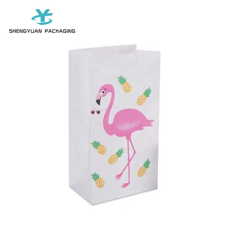 Wholesale eco recycled cute takeaway packaging custom character cartoon unicorn gift paper bag for kids