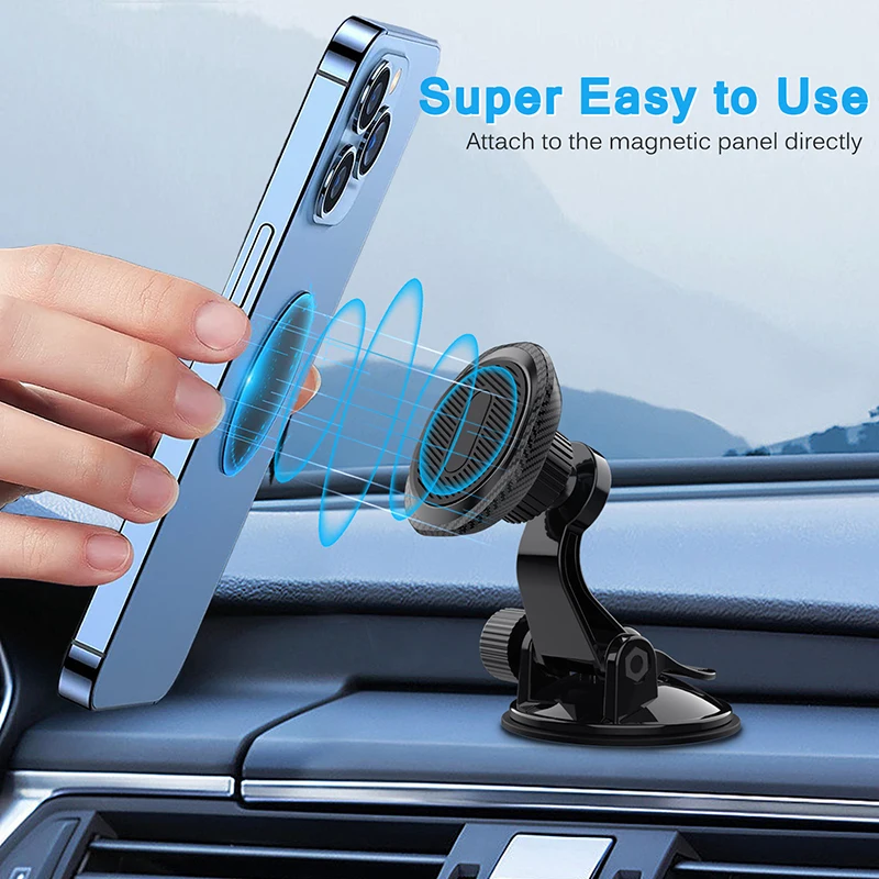 Universal Magnetic Car Phone Holder Suction Cup Phone Mount Dashboard Cell Phone Holder with 360° Adjustable Magnet Head