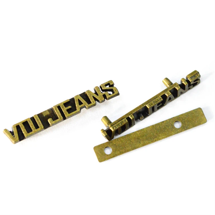 Embossed metal name plates for clothing/garment/bag