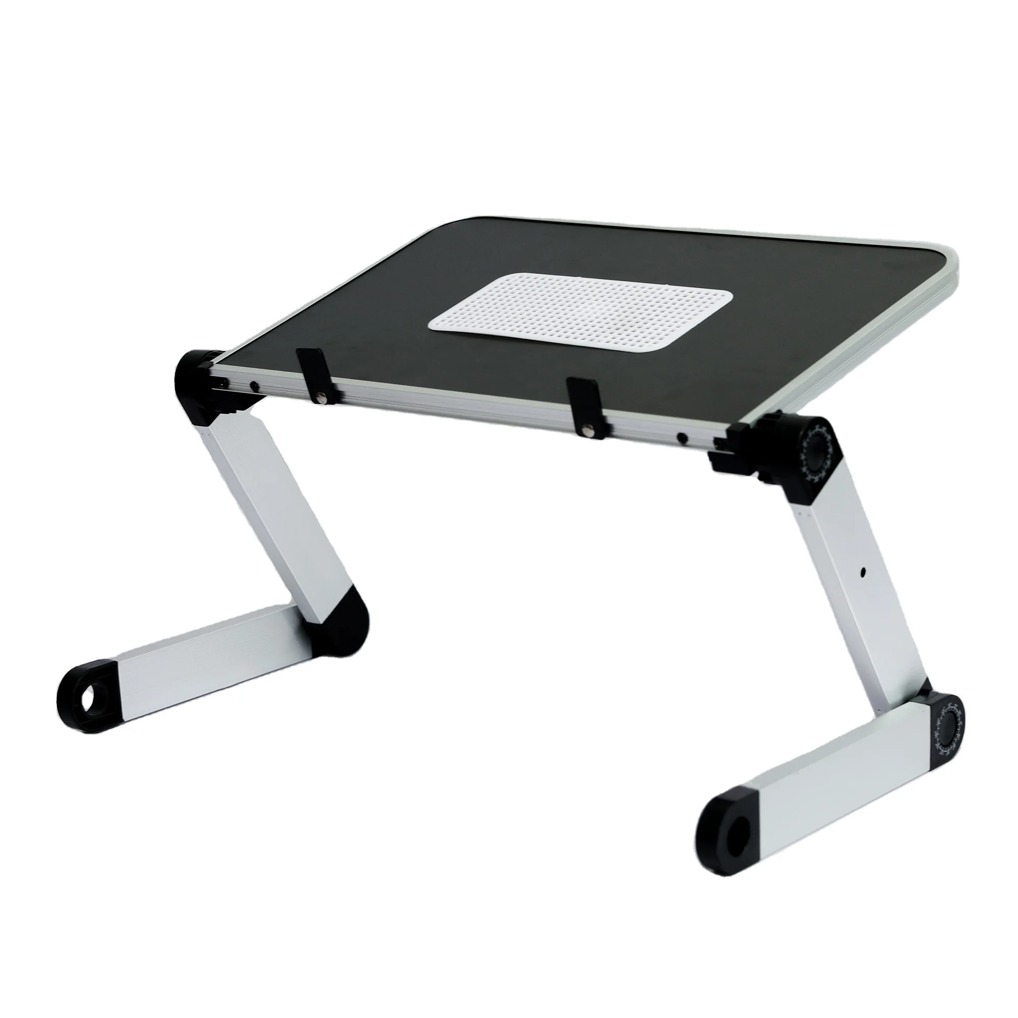 
YL806 wooden + aluminium Hand made lap desk with cooling fan adjustable folding laptop study table for bed and sofa 