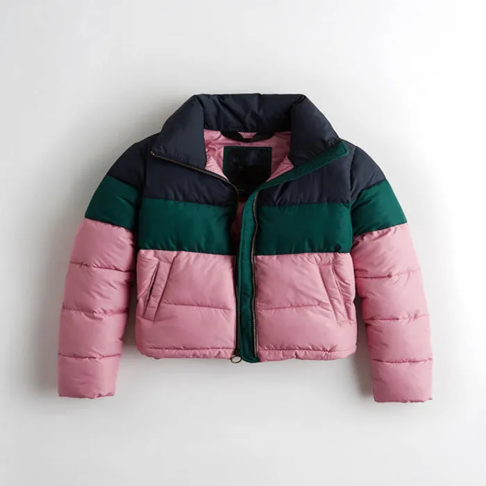 
Corduroy hybrid carbon heated kids padded jacket for girls 
