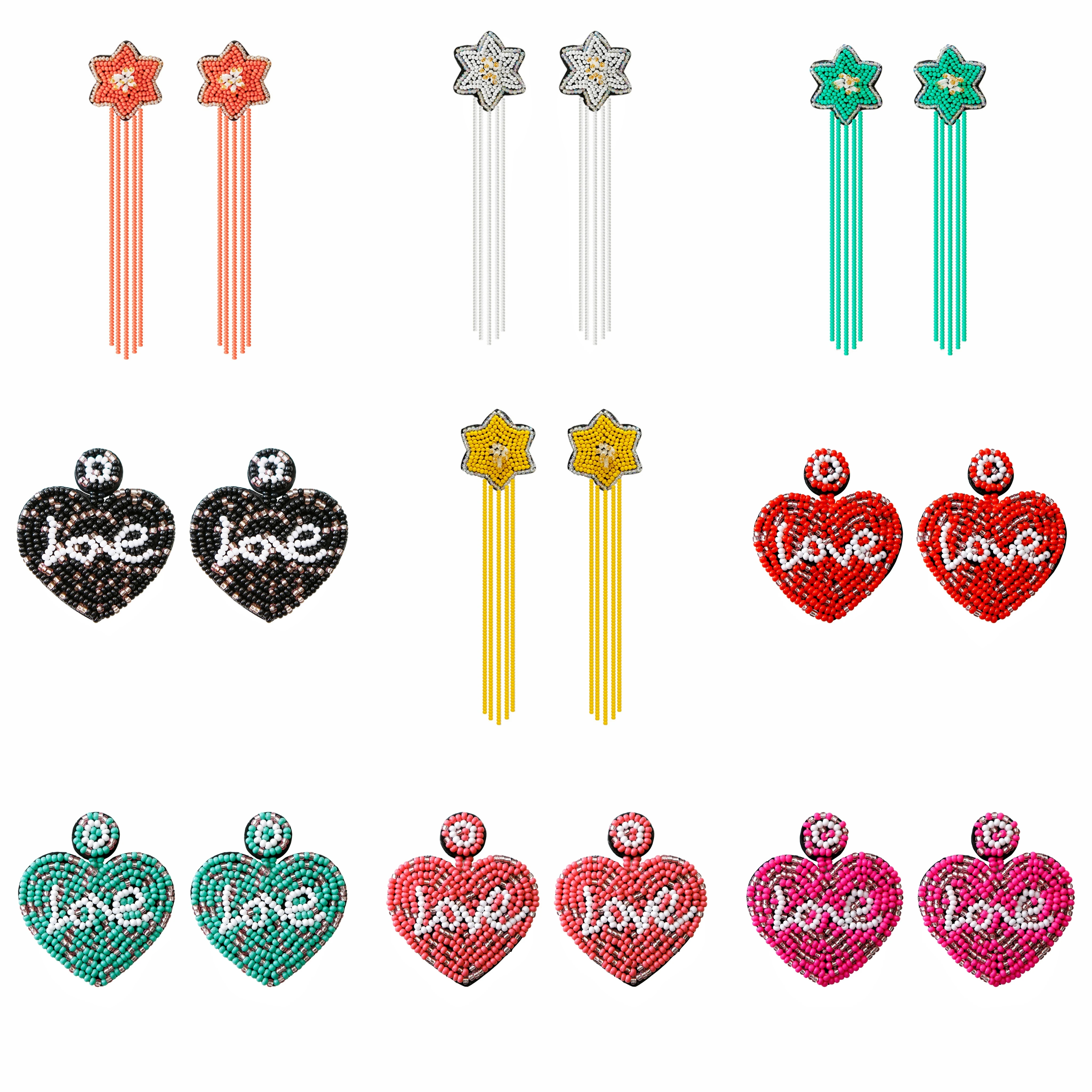 Beaded Bohemian Manufacturer Colorful Seed Beads Handmade Boho Statement Tassel Earrings For Women