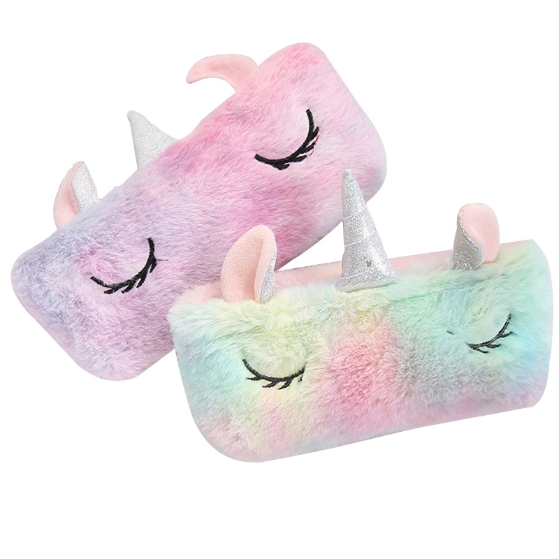  2021 Top Sales Multifunction School Cute Plush Unicorn Pencil Bag Stationery For