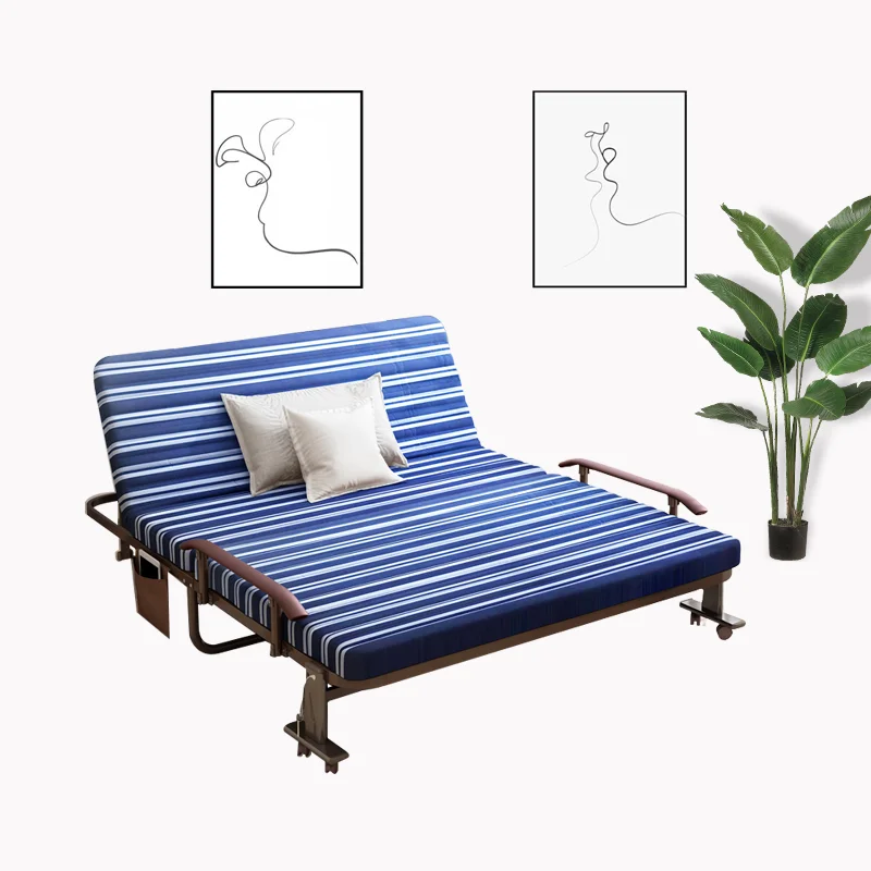 Современная Складная одноразмерная металлическая гостиничная раскладная кровать