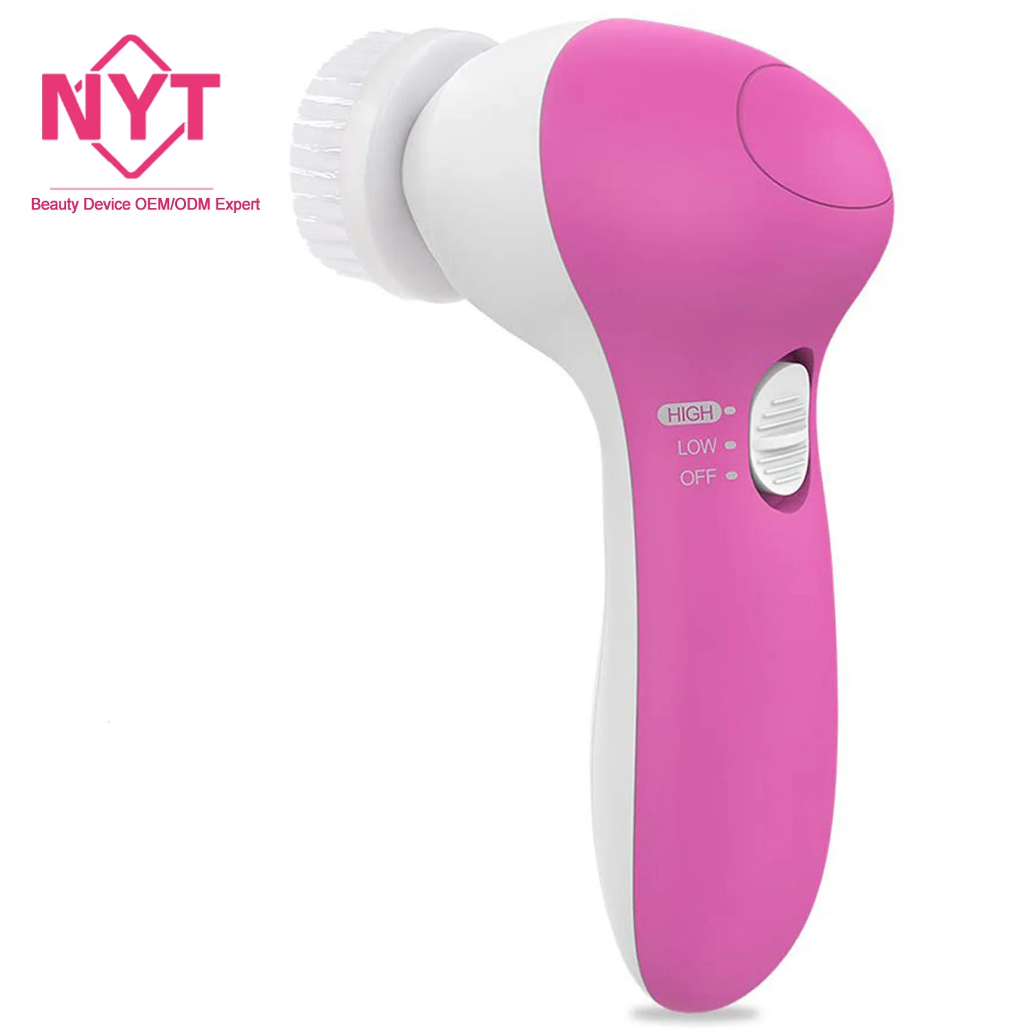 Newest 2021 Professional Deep Clean Removing Blackhead 5 Brush Heads Waterproof Face Spin Brush Silicone Facial Cleansing Brush