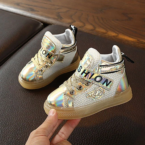  2021 OEM High Quality Top Casual Kid Children Sneaker Led Toddler Girl Shoes With Light For 2-9 Year