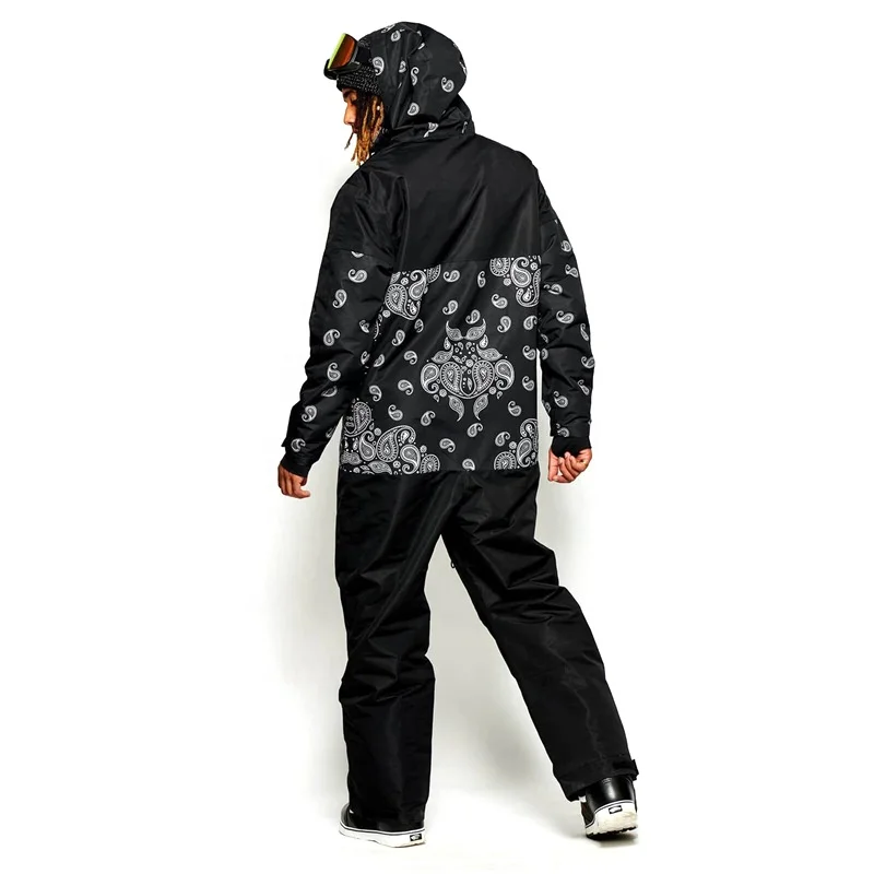 Wholesale Custom 2-Way Zip Breathable Windproof Waterproof Taped Seams Winter Outdoor Men Ski Snow Suit Overall
