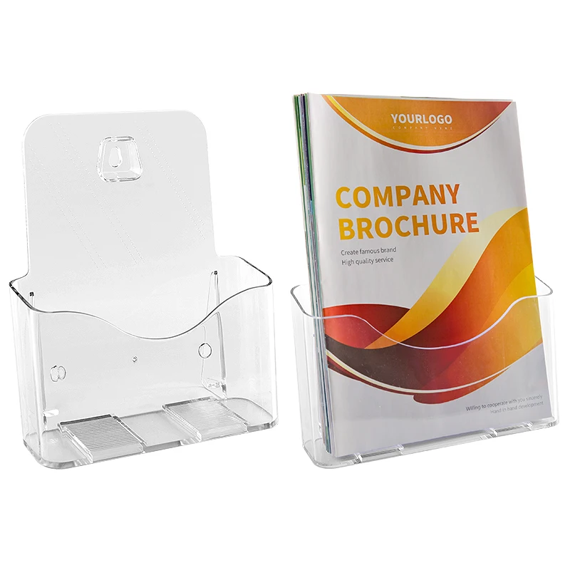 Acrylic Brochure Holder, Brochure Display Stand for Trifold  Pamphlet Plastic Flyer Holder for Magazine, Literature, Booklet