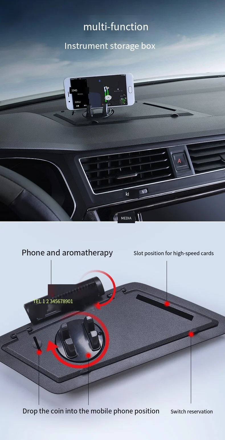 In-car Mobile Stand Car Phone Holder Wireless Charging Phone Holder for Car Zero hour stop sign Credit card integrated box