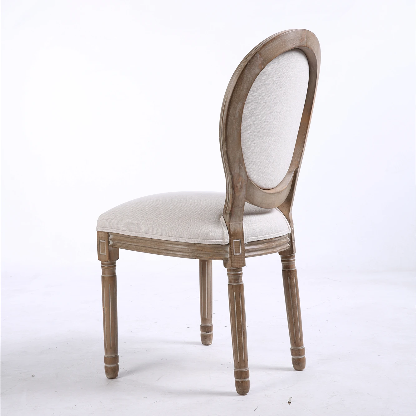
2 PACK French Style Round Back Solid Wood Dining Chair Round Wood Chair 