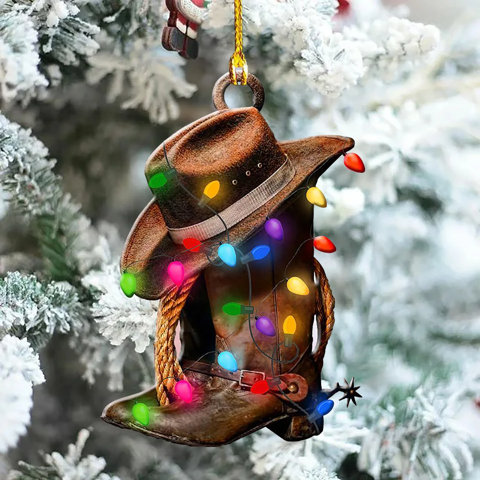 2023 supplier wholesale Christmas tree ornaments keychain Santa boot hat acrylic car keychains for Christmas