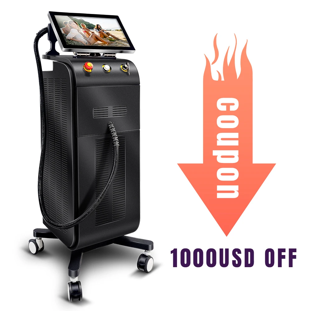 Новая технология Вертикальная Диодная лазерная эпиляция 755 808 1064 машина без