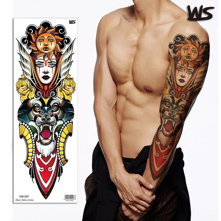 
Custom Big Full Arm Temporary Tattoo Sticker Leg Sleeves 