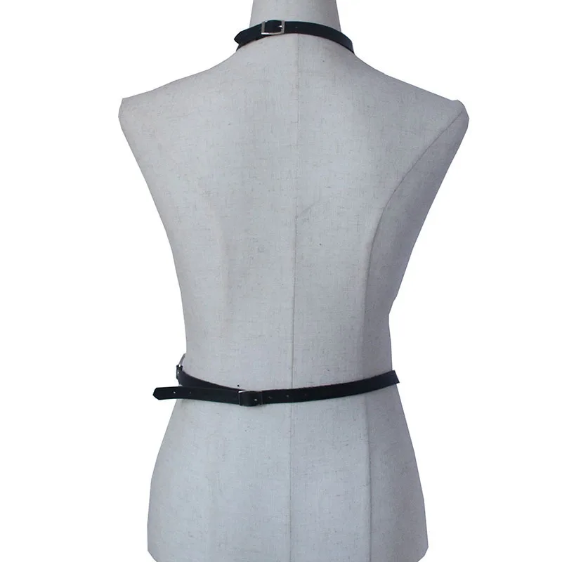 Hot Sale Ladies Punk Leather Chain Strap Bra Gothic Bolt Body Cage Belt Adjustment Halloween Festive Carnival Costume