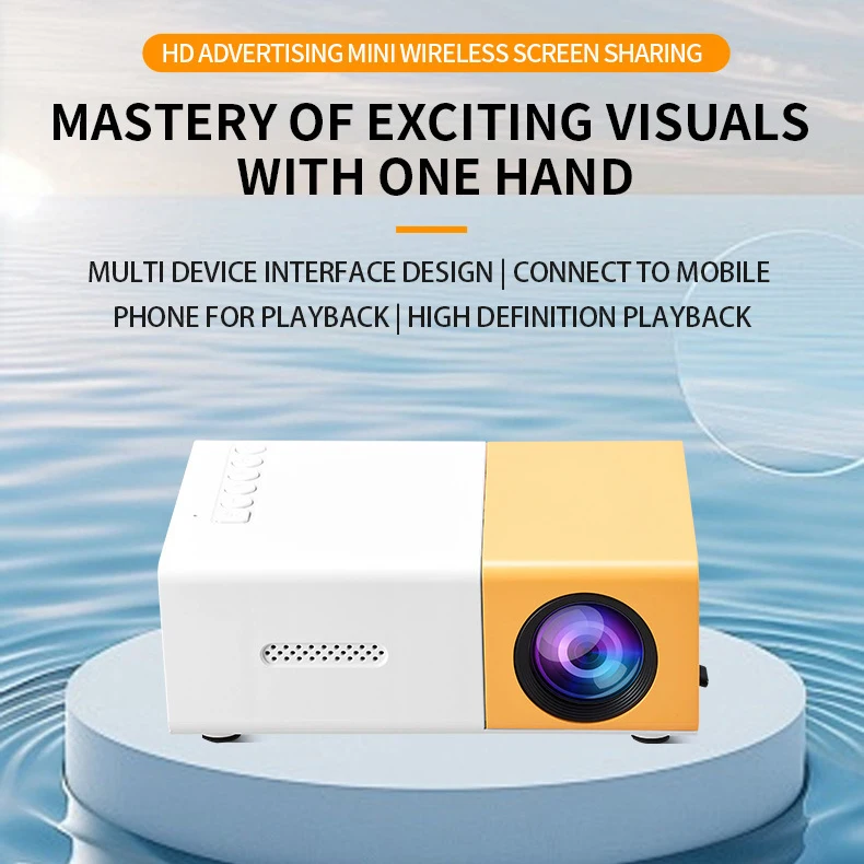 Mini Portable Projector For Home Kids mirroring version connect with phone support 1080p Lcd Small projector