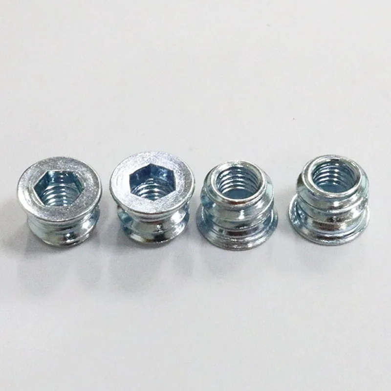 M4 M5 M6 M8 M10 Carbon Steel Zinc Plated Internal External Furniture Nut Hex Socket Threaded Wood Insert Nut