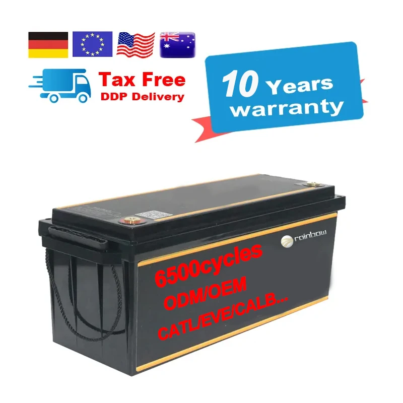 Smart Battery Software BMS Rechargeable Long Life 12V 500Ah 400Ah 300Ah LiFePO4 Lithium Iron Phosphate Solar Battery 12V 200Ah