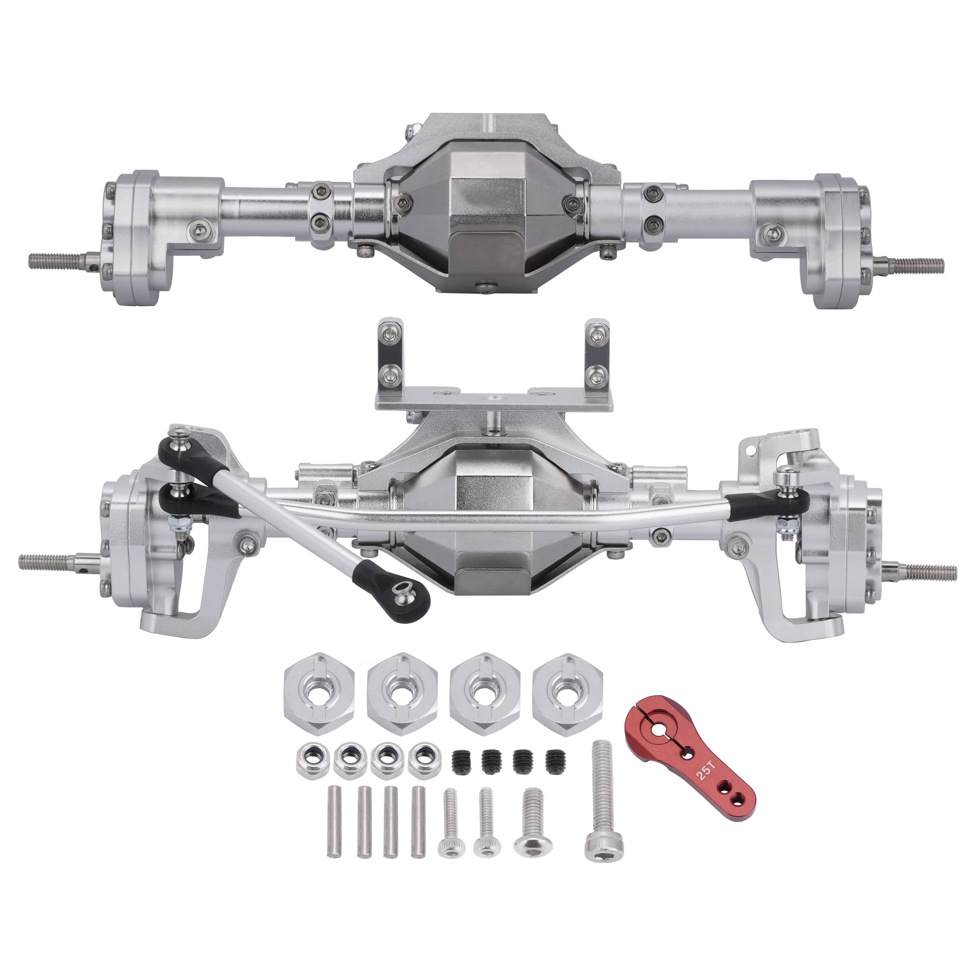 CNC Complete Front & Rear Portal Axle Assembly for 1/10 RC Car Crawler Axial SCX10II 90046 90047 Upgrades