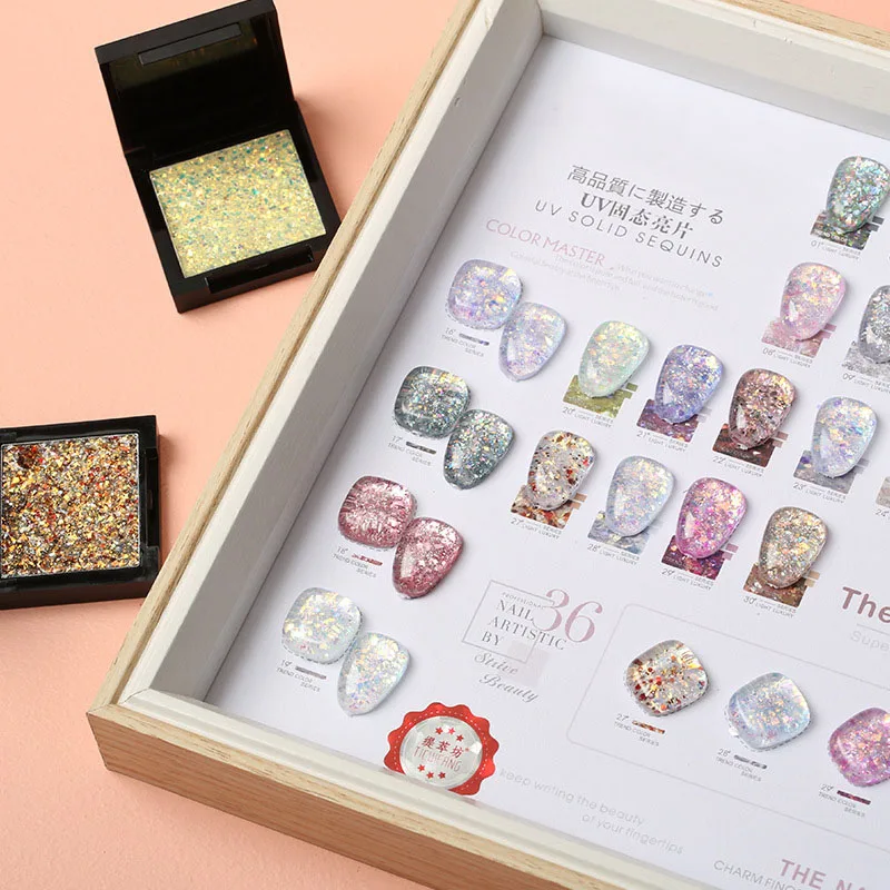 Hot Sale 36 Colors Nail Polish Uv Gel Solidify Glitter For Nails Gel Nail Wraps