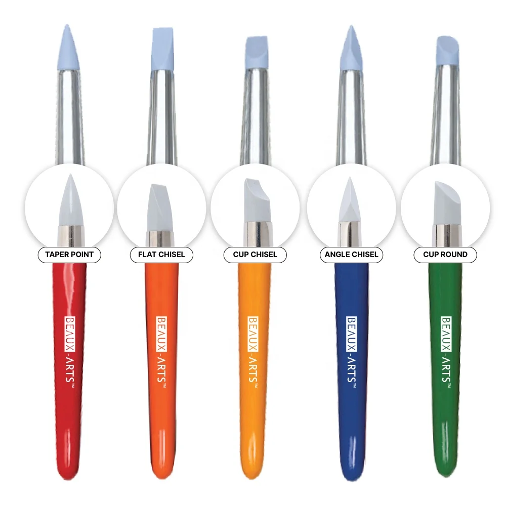 Silicone Artist Brush Color Shaper Colored Rubber Tipped Brushes