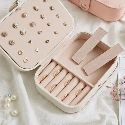 2021 Storage Jewelry Box Organizer Case Portable jewelry storage box Travel Button Leather luxury jewelry storage box