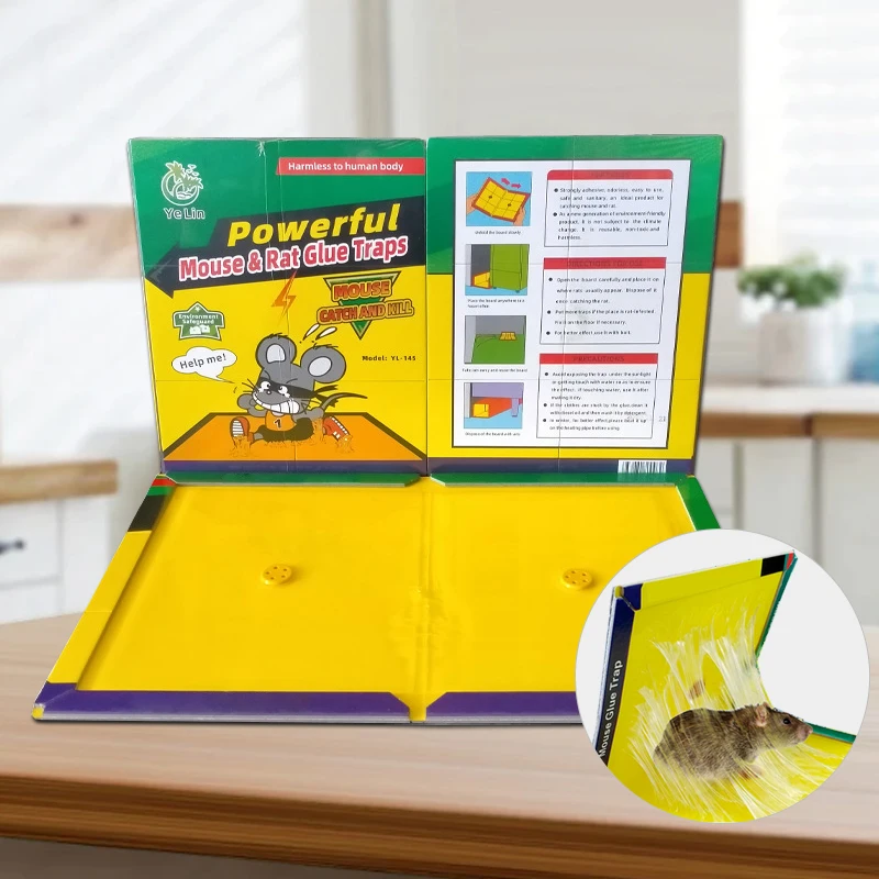 Non-toxic Mice Glue Catcher With Peanut Butter Smell Yellow Light Weight Waterproof Mouse Killer Indoor Rat Trap