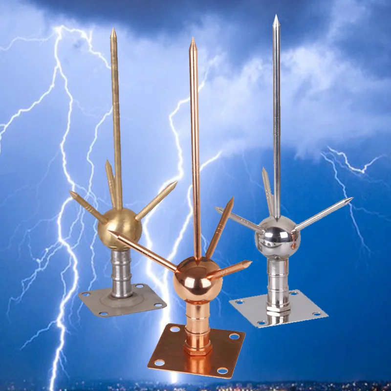 Lightning Protection Rod manufacture Building lightning Arrester Stainless Steel Pure Copper Brass Lightning Rod