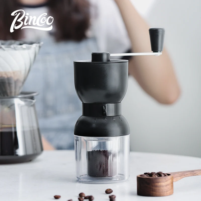 Bincoo New Arrival Manual Conical Burr Coffee Grinder Homeuse Espresso With Acrylic Coffee Powder Jars