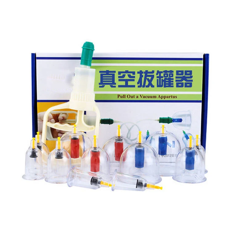 Chinese Medical Safety Vacuum Cupping Set with Box Includes Therapy Body Cupping Cups and Vacuum Cans for Back Treatment