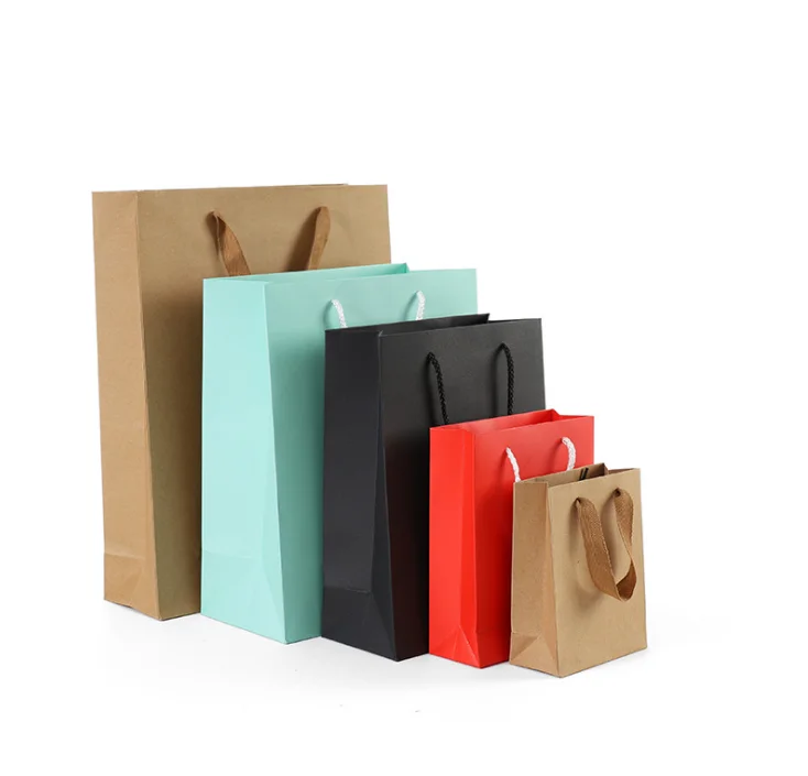 Wholesale Customized Personalized Logo Printed Gift Carrier Packaging White Paper Bags With Handles