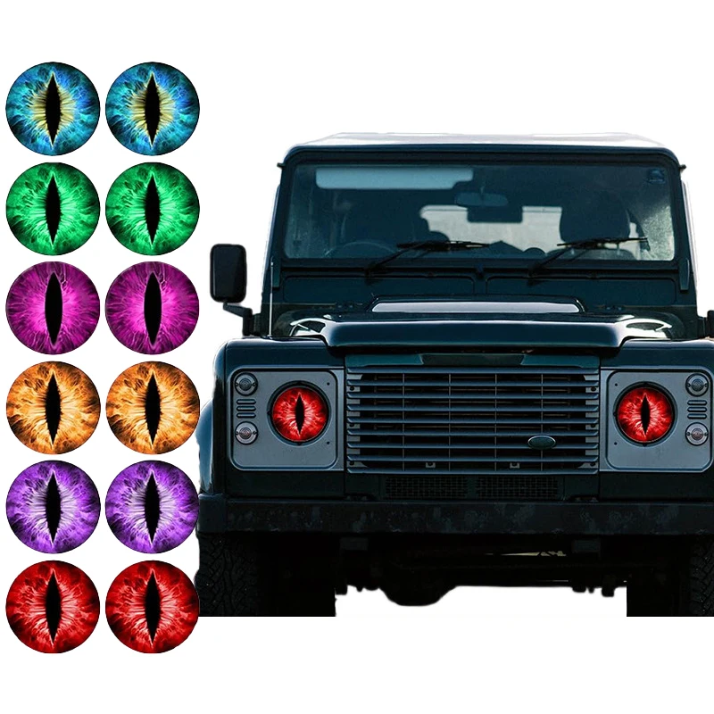 Funny DIY 3D Stereo SUV Headlight Decals Stickers Beast Eyes Sticker Headlight Decals