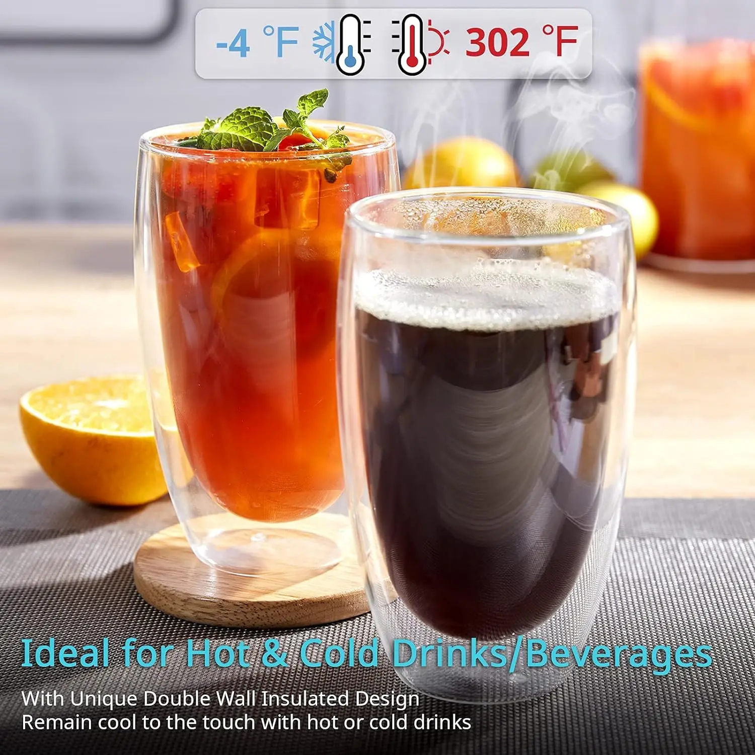 Coffee Tea Cup Carved Heat Resistant Double Walled High Borosilicate Glass Luxury Customized Kraft Paper Box Mugs Glass Mug