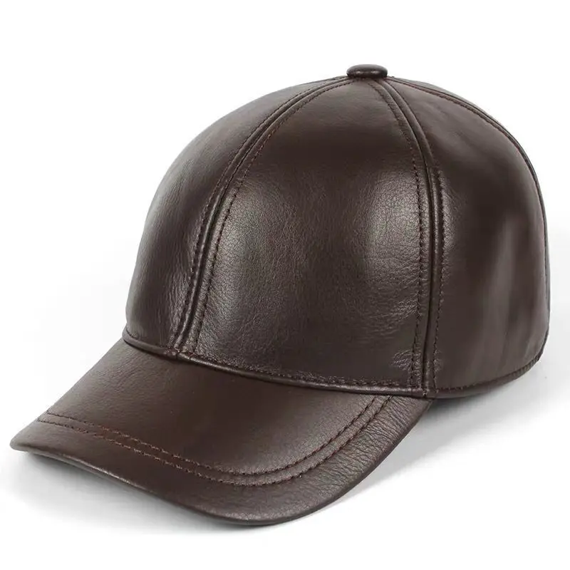 Women Men Peaked PU Leather Decorated Fiddler Hat Cap