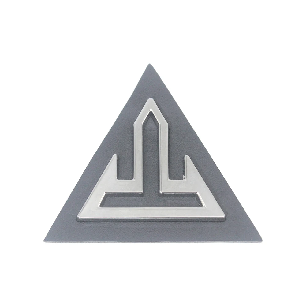 Custom Brand Metal Logo Symbol High Quality Metal Letters and Patterns Alloy Signs Characters with Leather Base Sewing Label