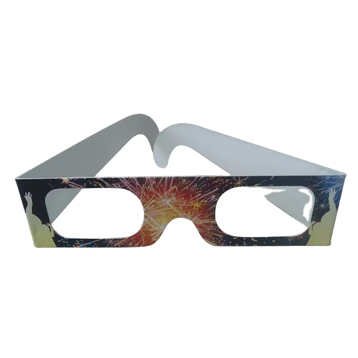 Factory Promotional Paper Fireworks Glasses Branded for Party Love Heart Diffraction Glasses