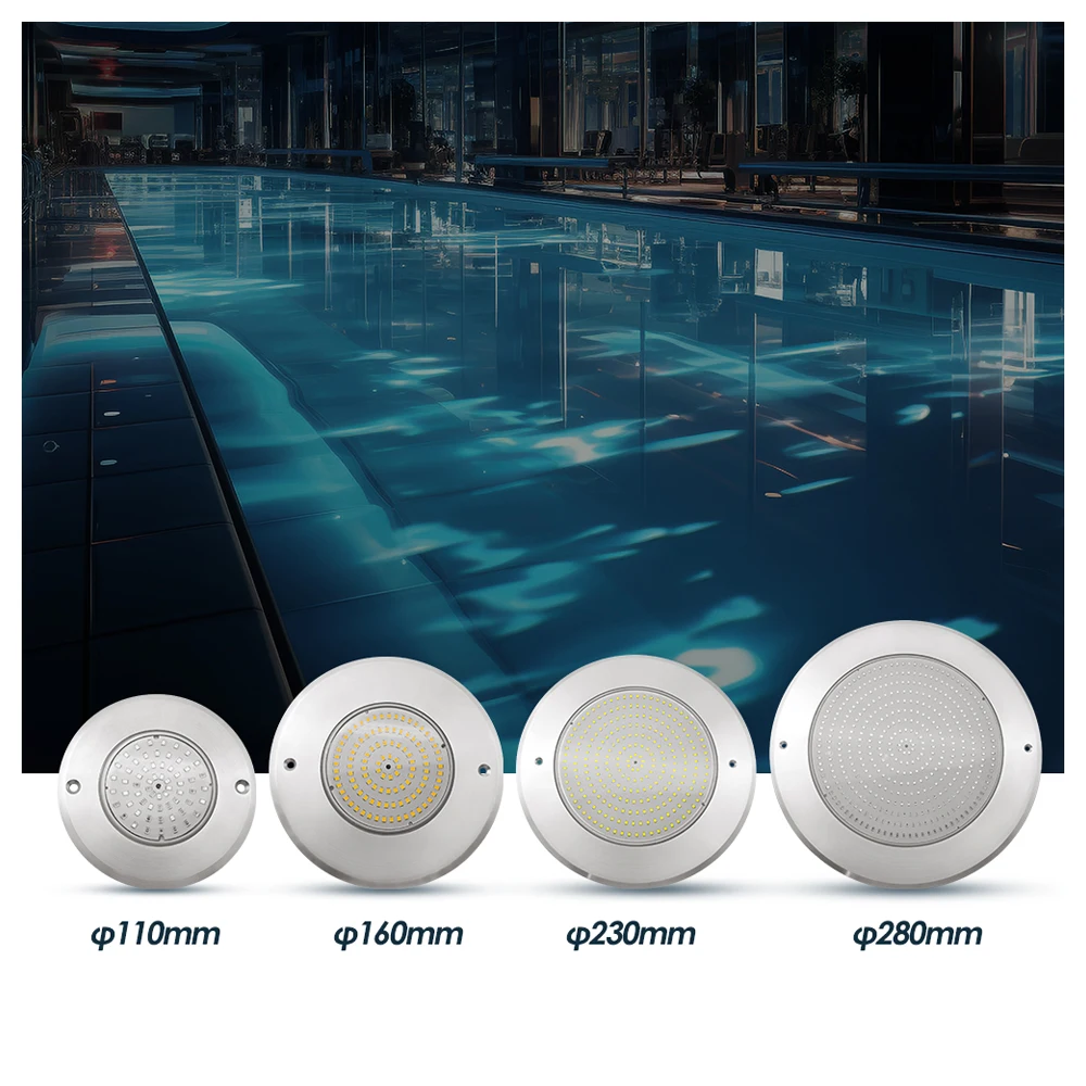 Remote Control Rgb  Filled Stainless Steel Thin Slim Submersible Underwater Swimming Waterproof Led Par56 Pool Led Lights