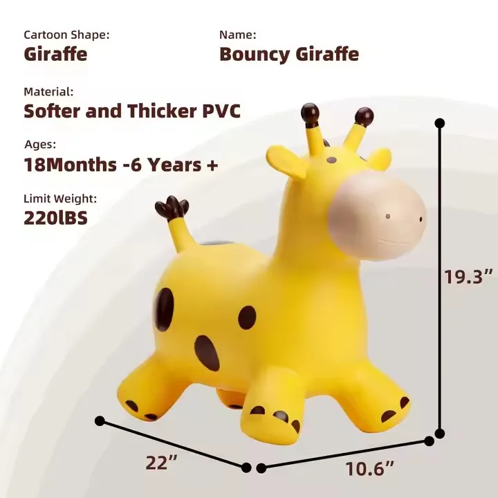 yuwei Hottest Rubber Toy High Quality Inflatable Toy Animal Hopper Kids Favorite Bouncy Horse Hopper With Color Box squishy toys