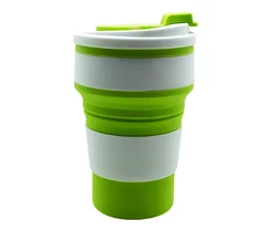Custom 350ml Outdoor Collapsible Folding Silicone Travel Coffee Mug Cup Foldable