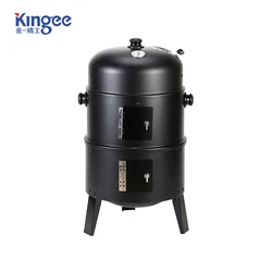 Hot Selling 3 Layers Tower Vertical Barrel Charcoal Bbq Grill Smoke Oven