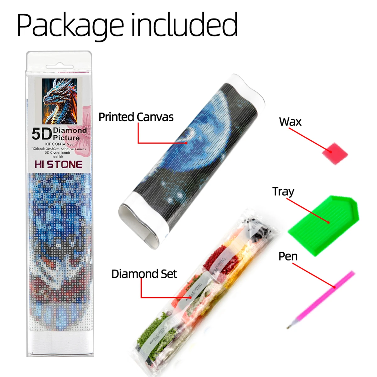 Popular Full Drill DIY 5D Diamond Painting Kits Dragon Crystal Rhinestone Diamond Embroidery Painting Home Decor